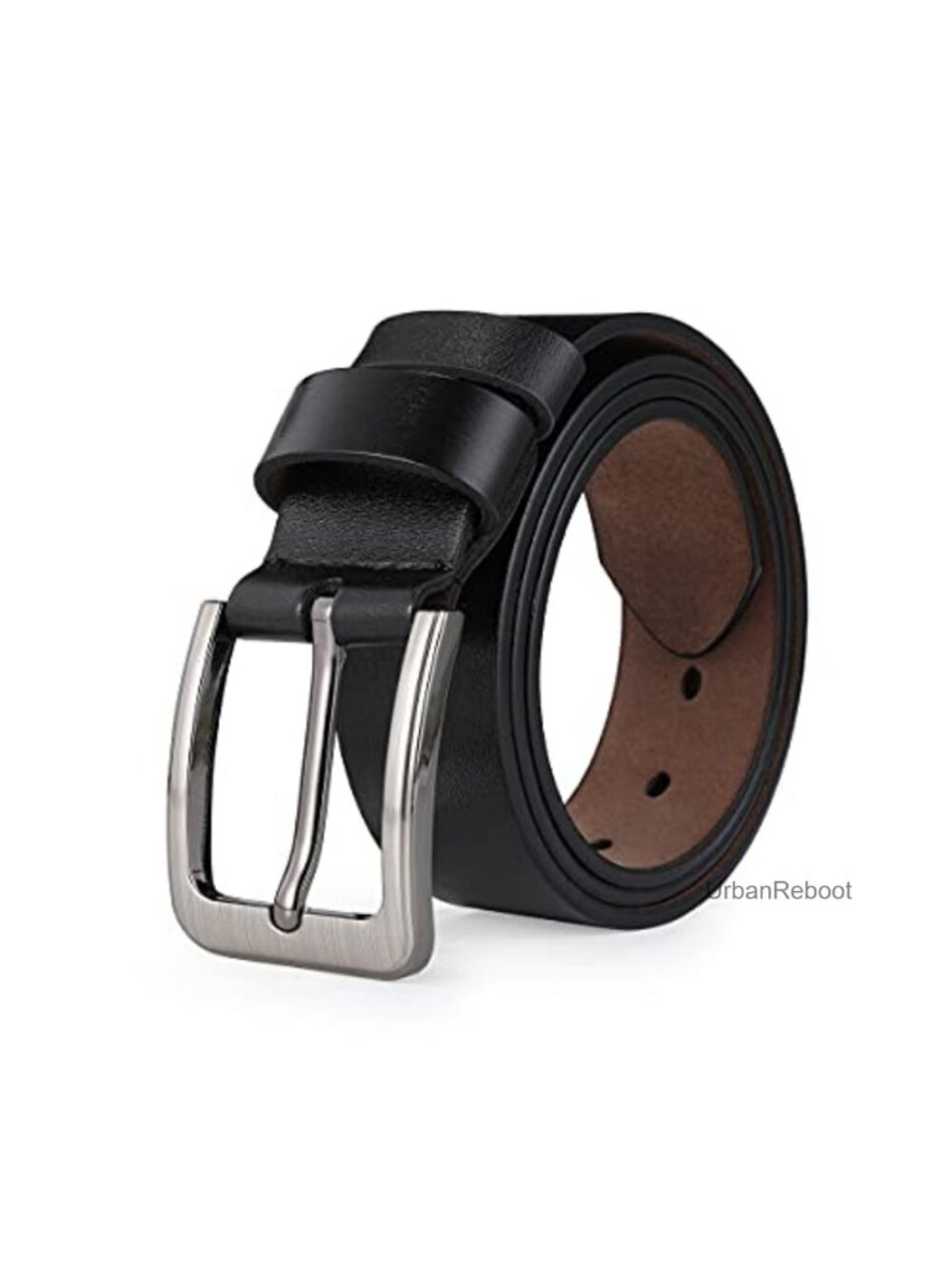 Genuine Leather Men's Belt with Zinc Alloy Buckle, Fits Waist 34-62, Includes